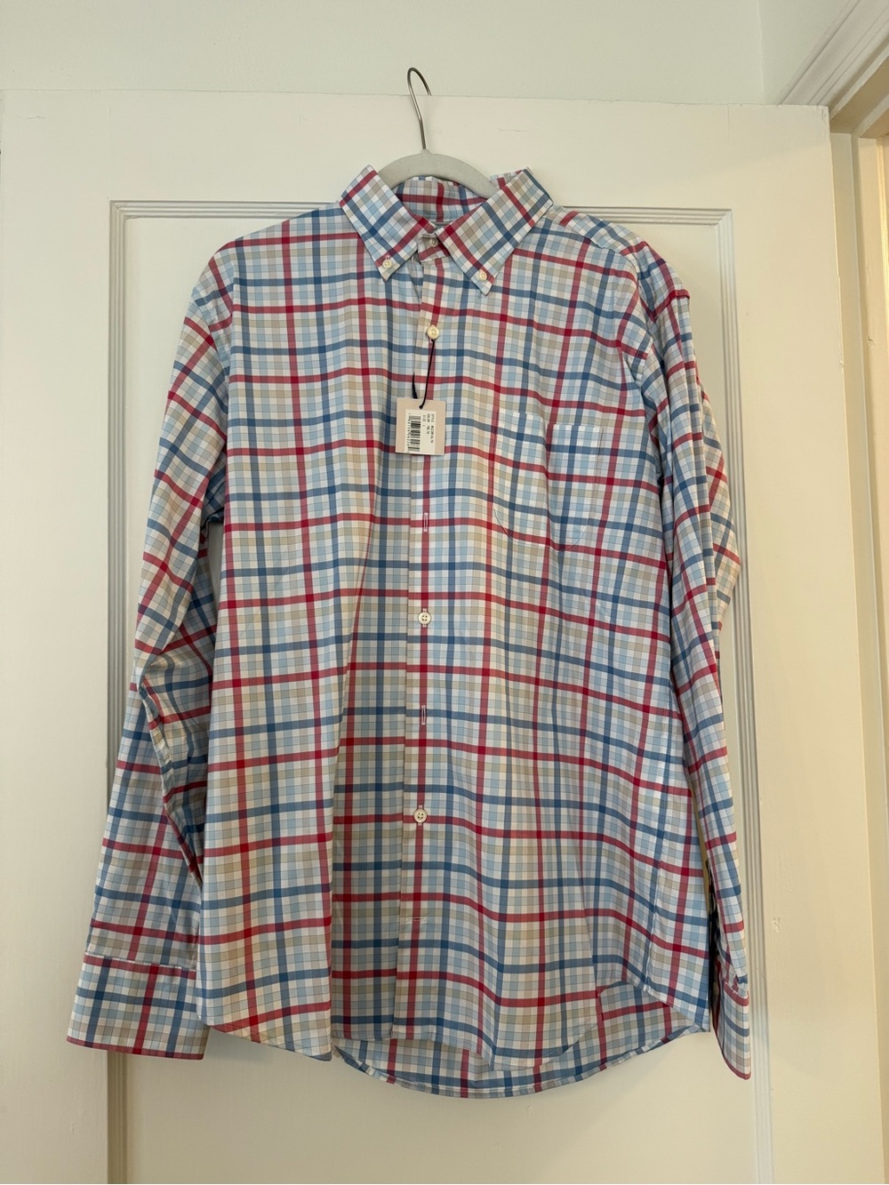 Peter Millar Red & Blue Plaid Button-Down Shirt